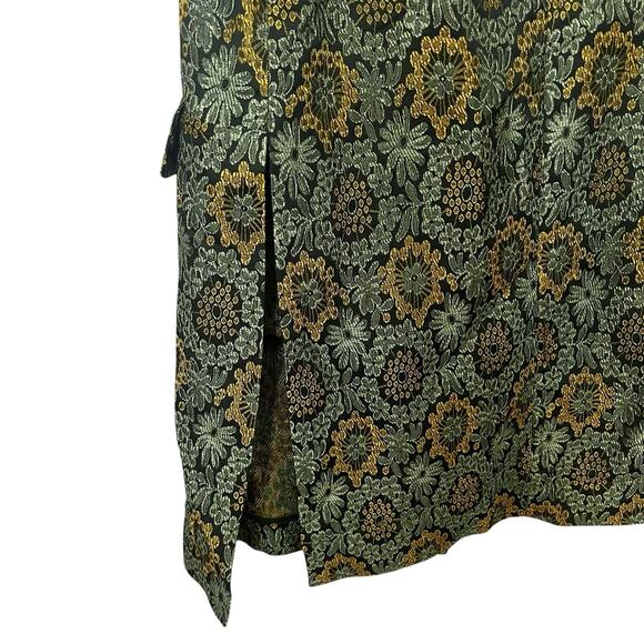 Zara Long Brocade Vest Small Open Front Floral Black Multi Boho Regencycore Glam - Picture 4 of 7